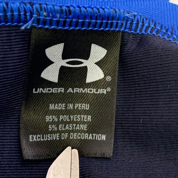 Under Armour Mens Polo Shirt Performance Golf 2XL Loose Heat Gear Blue Black - Picture 6 of 10